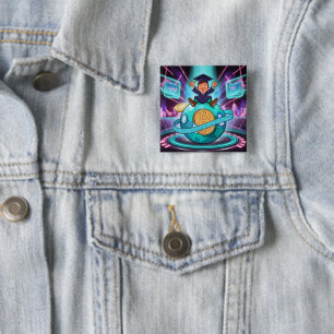 Crypto Graduation 2 Inch Square Button