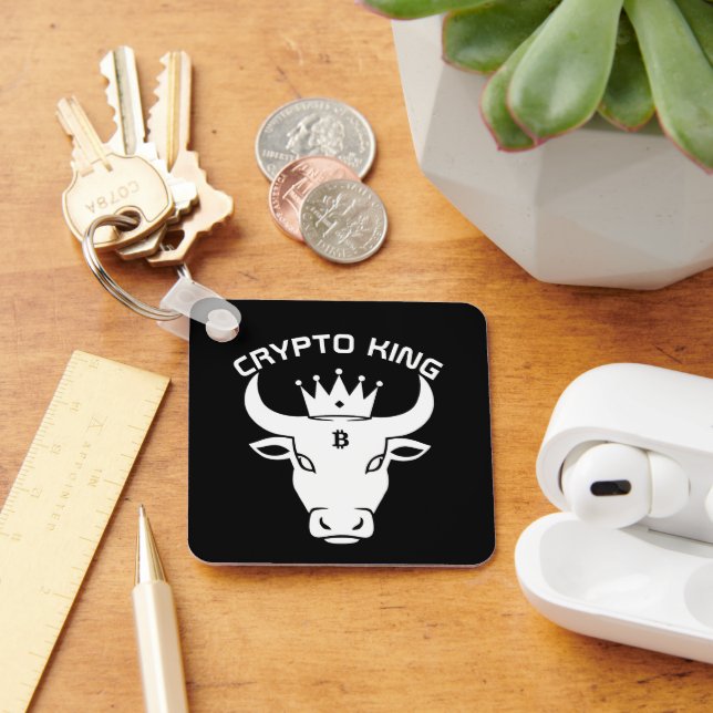 Crypto King Black Keychain (Desk)