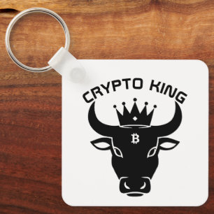 Crypto King Personalized White Keychain
