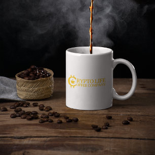 Crypto Life Coffee Company Original Gold Logo Mug