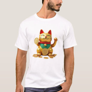 Crypto Maneki Neko T-Shirt Bitcoin Lucky Cat For