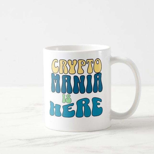 Crypto Mania Retro Blue Mug (Right)