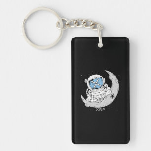 Crypto Meme - XRP Cryptocurrency - Astronaut Moon Keychain