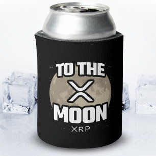 Crypto Meme - XRP To The Moon - XRP Cryptocurrency Can Cooler