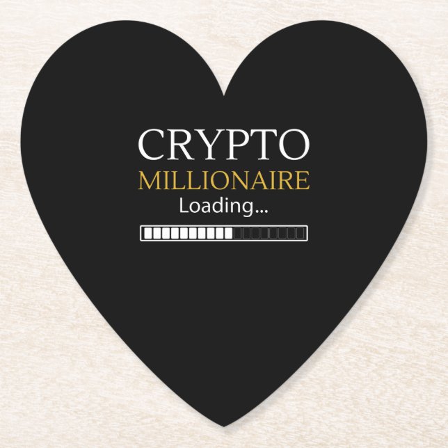 Crypto Millionaire Loading funny coin trader Paper Coaster (Front)