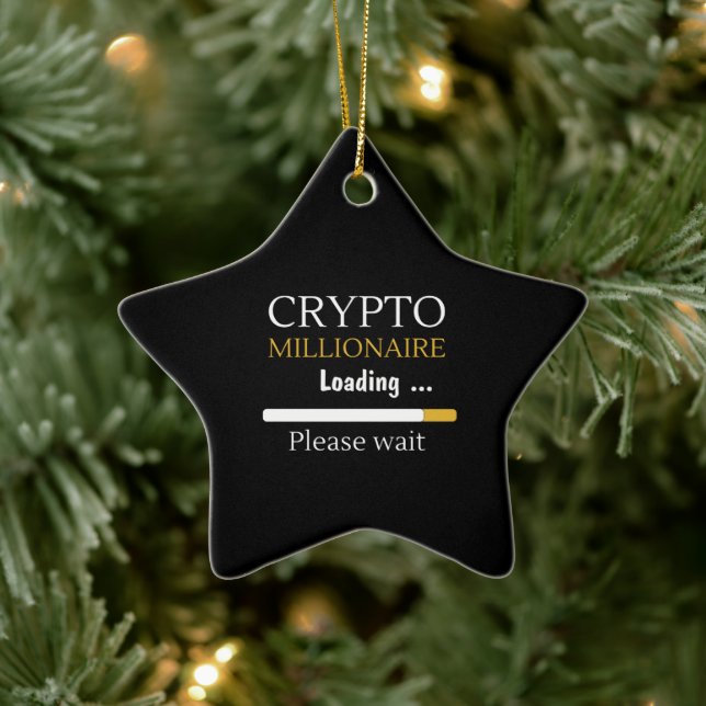 Crypto Millionaire Loading funny online trading Ceramic Ornament (Tree)