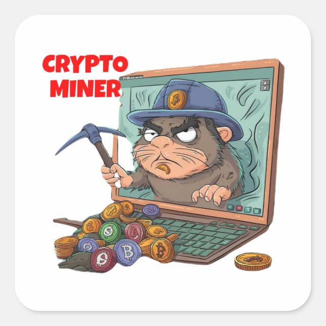 Crypto Miner Square Sticker (Front)