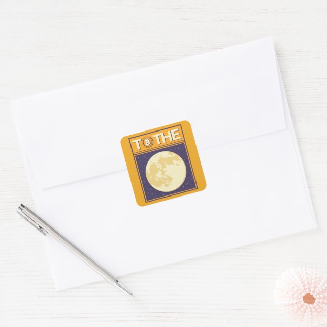 Crypto Moon Square Sticker (Envelope)
