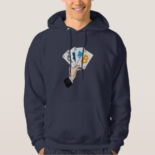 Crypto Poker Hand Coloured Hoodie