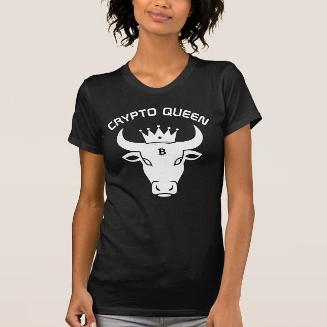 Crypto Queen Personalized Black T-Shirt (Front)