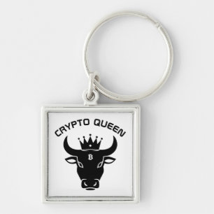 Crypto Queen Personalized White Keychain