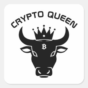 Crypto Queen Personalized White Square Sticker