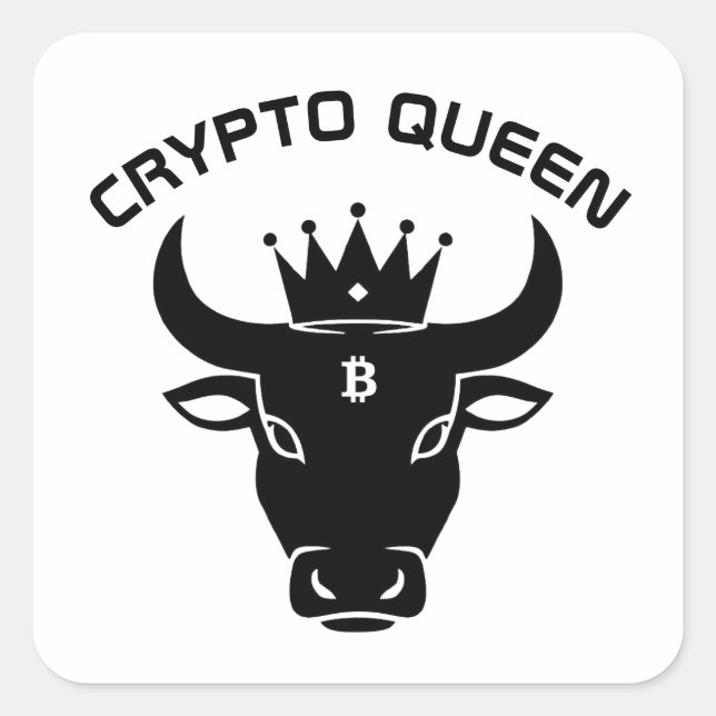 Crypto Queen Personalized White Square Sticker (Front)