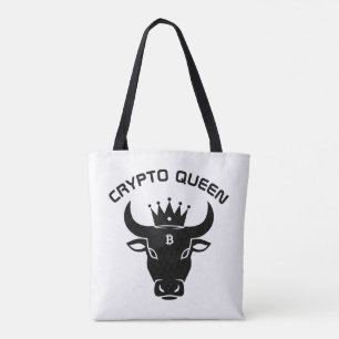 Crypto Queen Personalized White Tote Bag