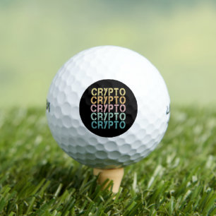 Crypto Retro Lettering Design For Cryptocurrency Golf Balls