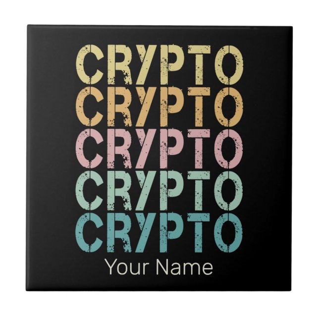 Crypto Retro Lettering Design For Cryptocurrency Tile (Front)