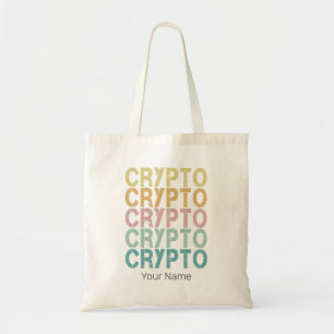 Crypto Retro Lettering Design For Cryptocurrency Tote Bag