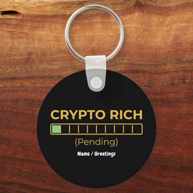 Crypto Rich Pending Loading Bar Funny Investor  Keychain (Front)
