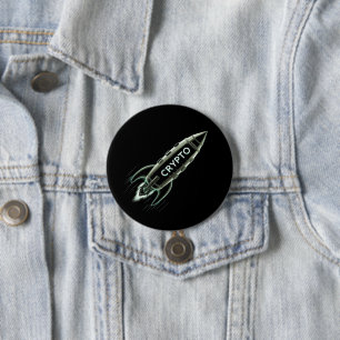 Crypto Rocket 3 Inch Round Button