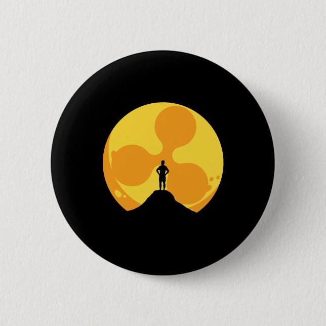 Crypto Sun Ripple XRP Cryptocurrency Money Gift 2 Inch Round Button (Front)