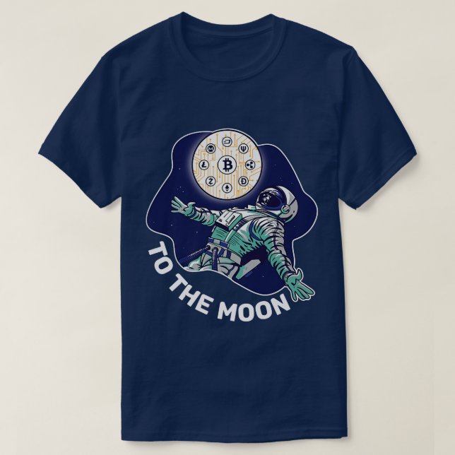 Crypto to the Moon Internet Money Token Hunter Ast T-Shirt (Design Front)