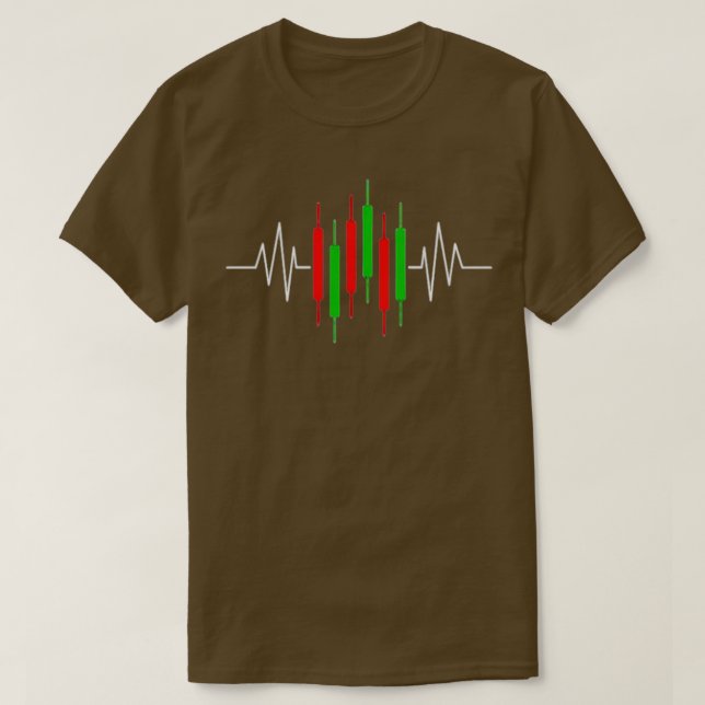Crypto Token Heartbeat Candlestick Chart T-Shirt (Design Front)