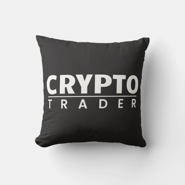 Crypto Trader - Cryptocurrency Trader Throw Pillow (Front)