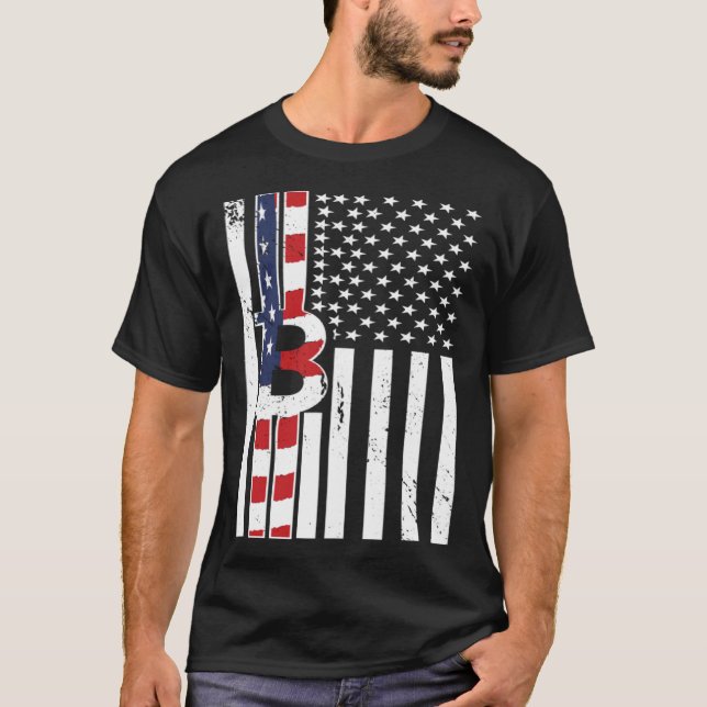 Crypto USA Flag Bitcoin Cryptocurrencies Crypto Tr T-Shirt (Front)