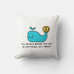Crypto Whale T-Shirt Throw Pillow