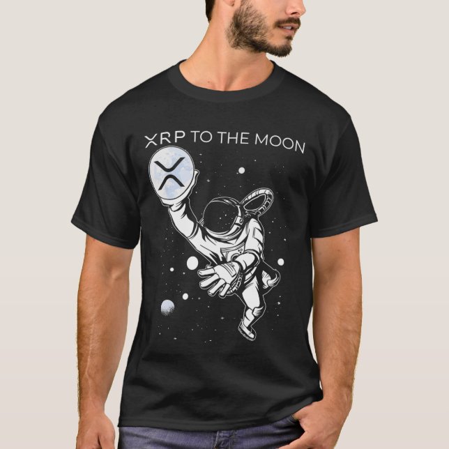 Crypto XRP Ripple to the Moon Internet Money coins T-Shirt (Front)