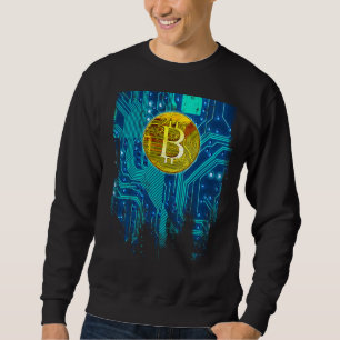 Cryptocurrency Bitcoin and Circuit Board Sweatshirt
