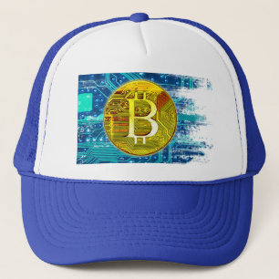 Cryptocurrency Bitcoin & Chip Trucker Hat