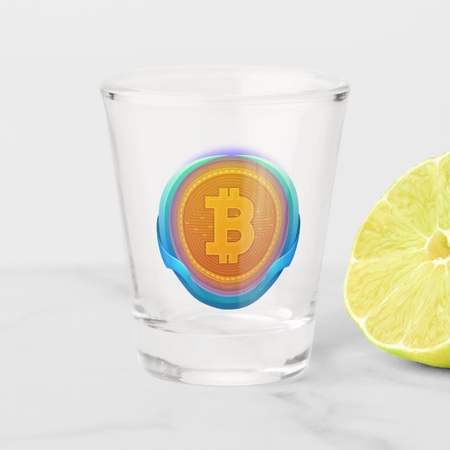 CRYPTOCURRENCY BITCOIN SHOT GLASS (Front)