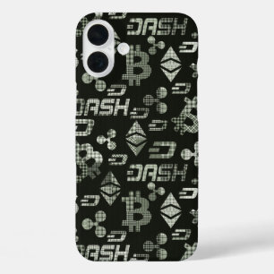 Cryptocurrency Black and White iPhone 16 Plus Case
