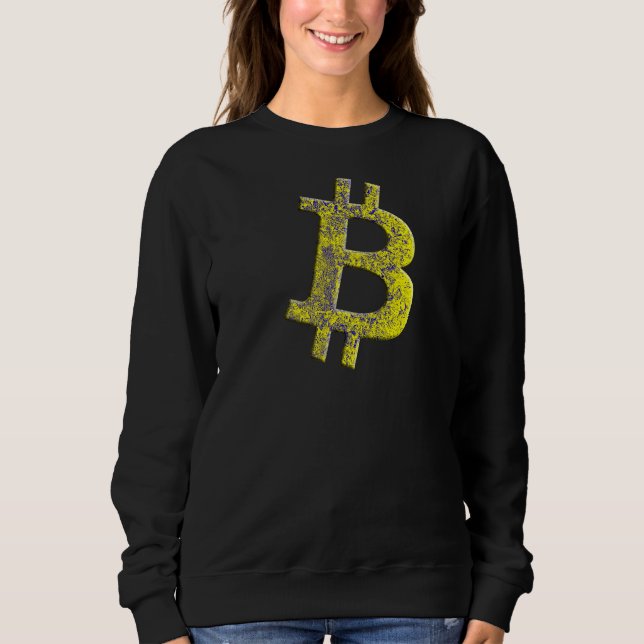 Cryptocurrency Blockchain Btc Abstract Yellow Bitc Sweatshirt (Front)