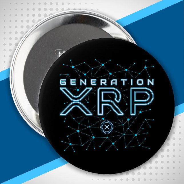 Cryptocurrency Generation XRP Crypto Blockchain 4 Inch Round Button (Creator Uploaded)