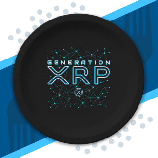 Cryptocurrency Generation XRP Crypto Blockchain Paper Plate