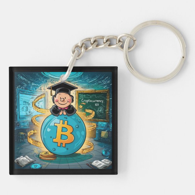 Cryptocurrency Graduation Keychain (Back)