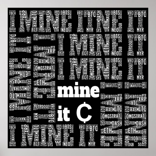 Cryptocurrency mining poster (Front)