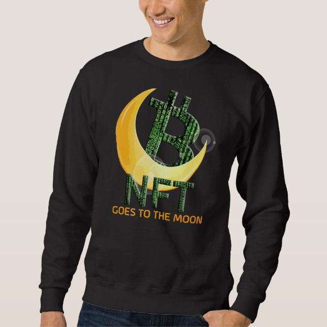 Cryptocurrency Nft Matrix Bit Code Goes To The Moo Sweatshirt (Front)