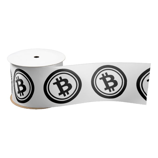 Cryptocurrency pattern with bitcoin satin ribbon (Spool)