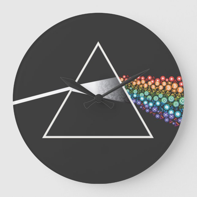 Cryptocurrency Prism Large Clock (Front)
