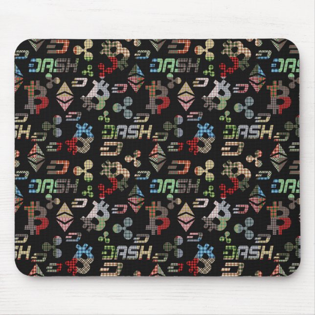 Cryptocurrency Rainbow Colourful Pattern  Mouse Pad (Front)