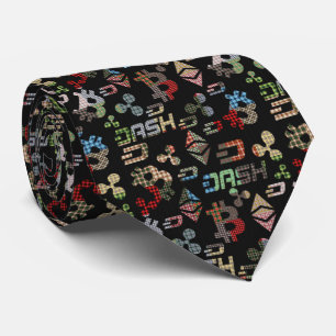 Cryptocurrency Rainbow Pattern Neck Tie