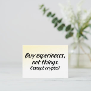 Cryptocurrency vs. Things Gold Tint Business Card