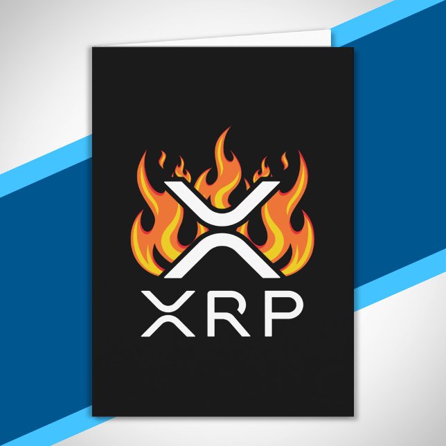 Cryptocurrency XRP Crypto Orange Flames Fire Melt Card (Creator Uploaded)
