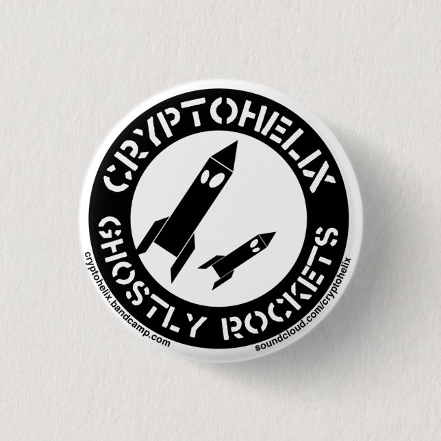 Cryptohelix - Ghostly Rockets 1 Inch Round Button (Front)