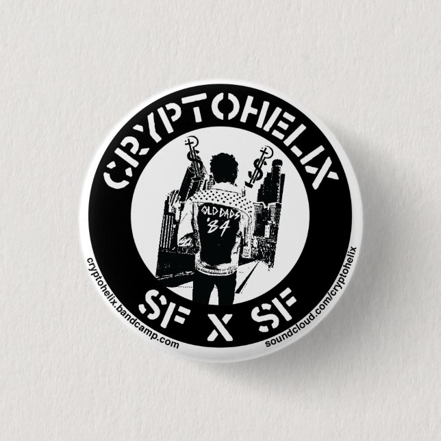 Cryptohelix - SFxSF 1 Inch Round Button (Front)