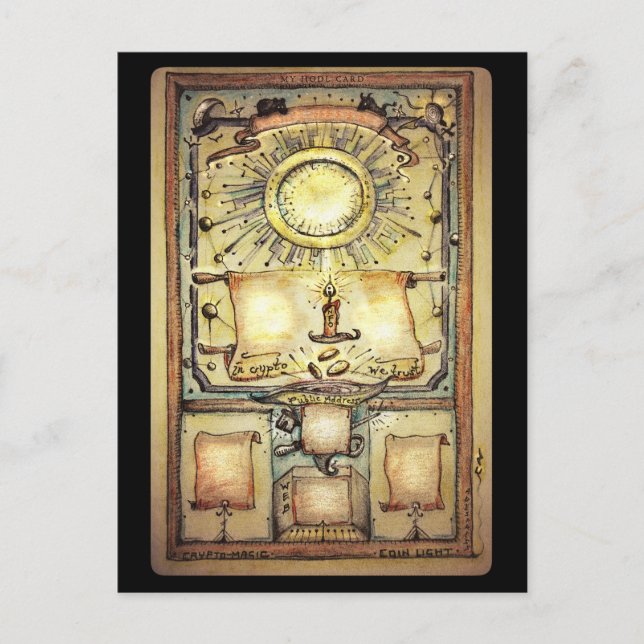 'CryptoMagic' customisable wallet or HODL card (Front)