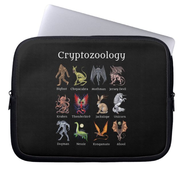 Cryptozoology Cryptid Creatures Laptop Sleeve (Front)